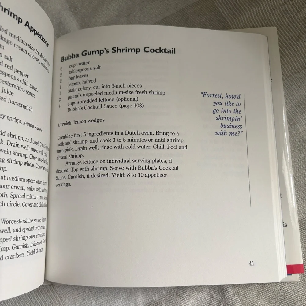 Vintage Bubba Gump Shrimp Co. Cookbook - Recipes & Reflections from Forest Gump